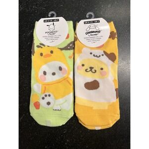 Sanrio Pochacco & Pom Pom Purin Ankle Socks US 5.5–7 |‎ New w/ Tags | Kawaii